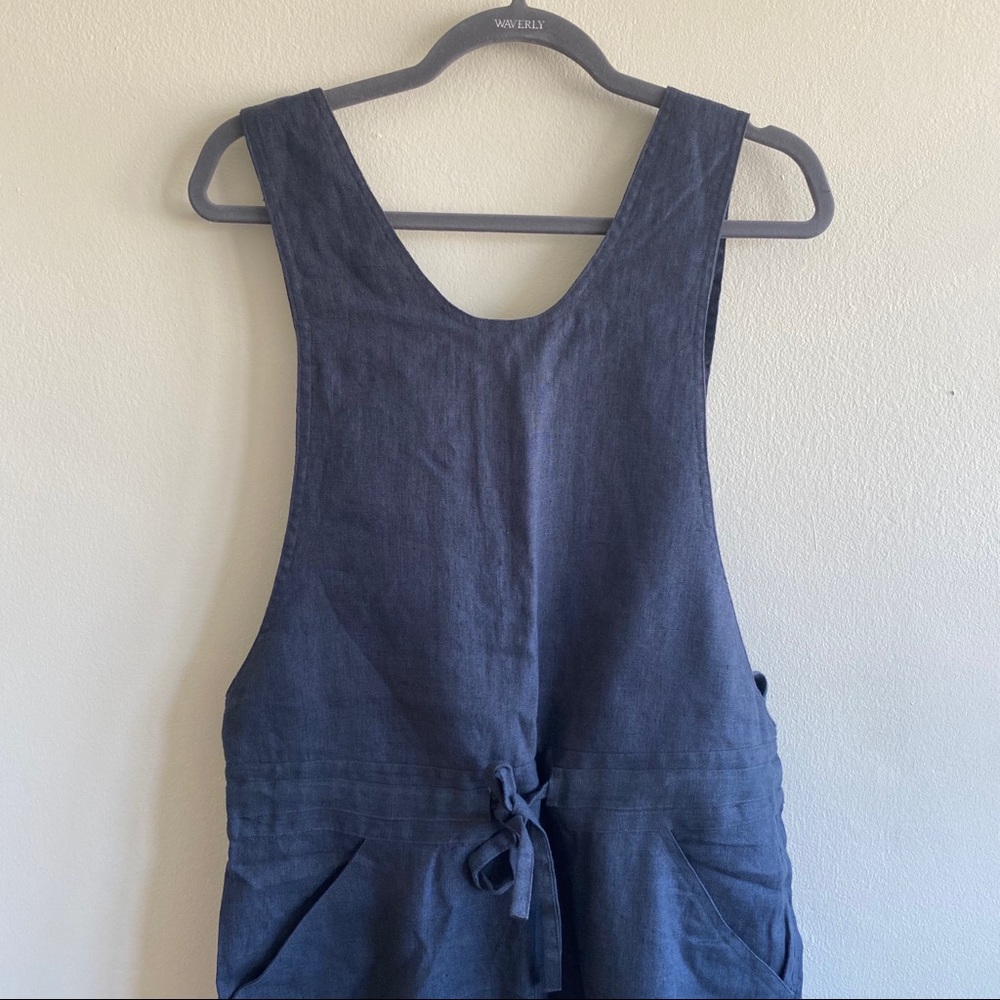 Not Perfect Linen Navy Jumpsuit Sz Small - Picture 4 of 7